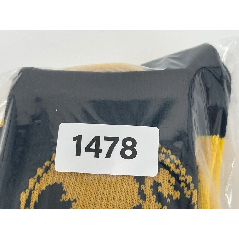 Norsemen Crew Socks One Size Black Yellow Excellent Graphic Athletic Fan Gear
